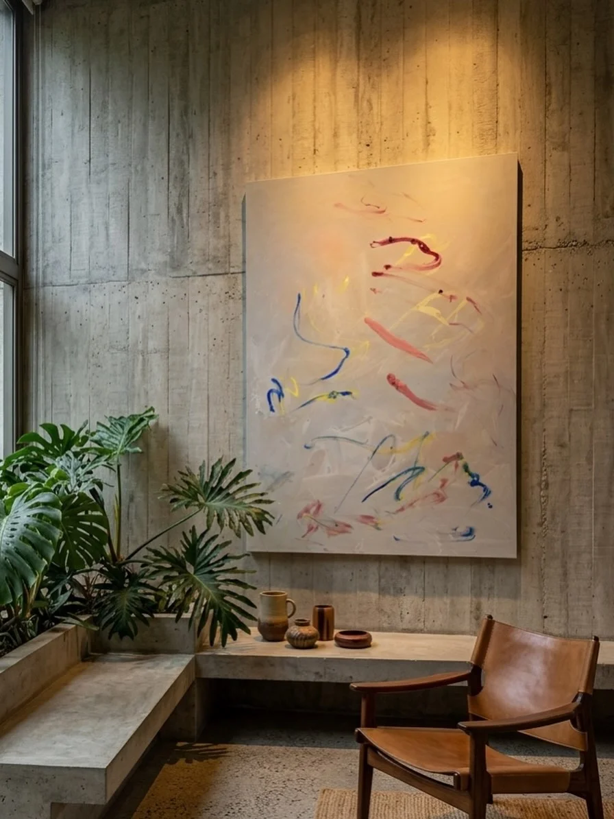 Composición rosa verde