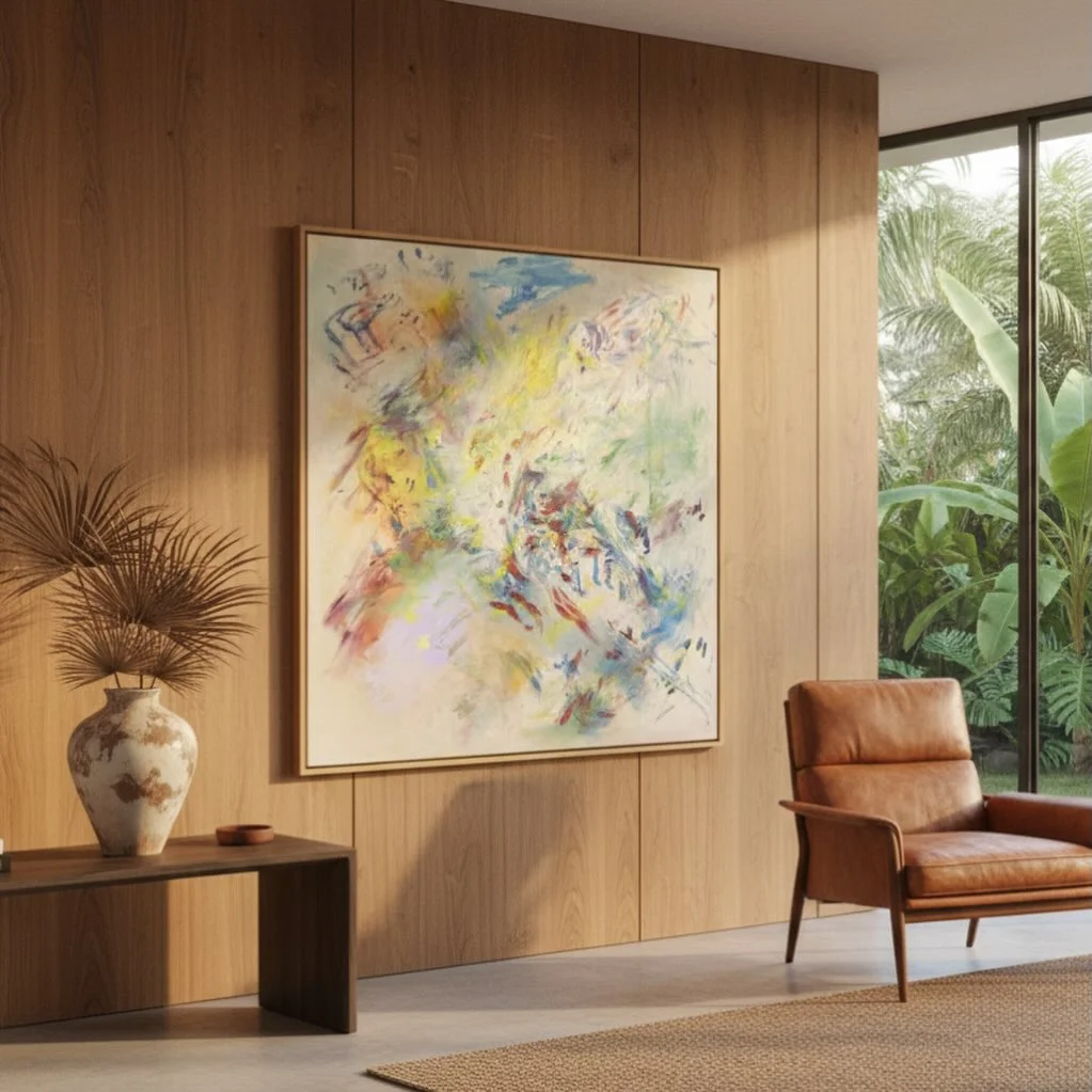 Pintura beige naranja