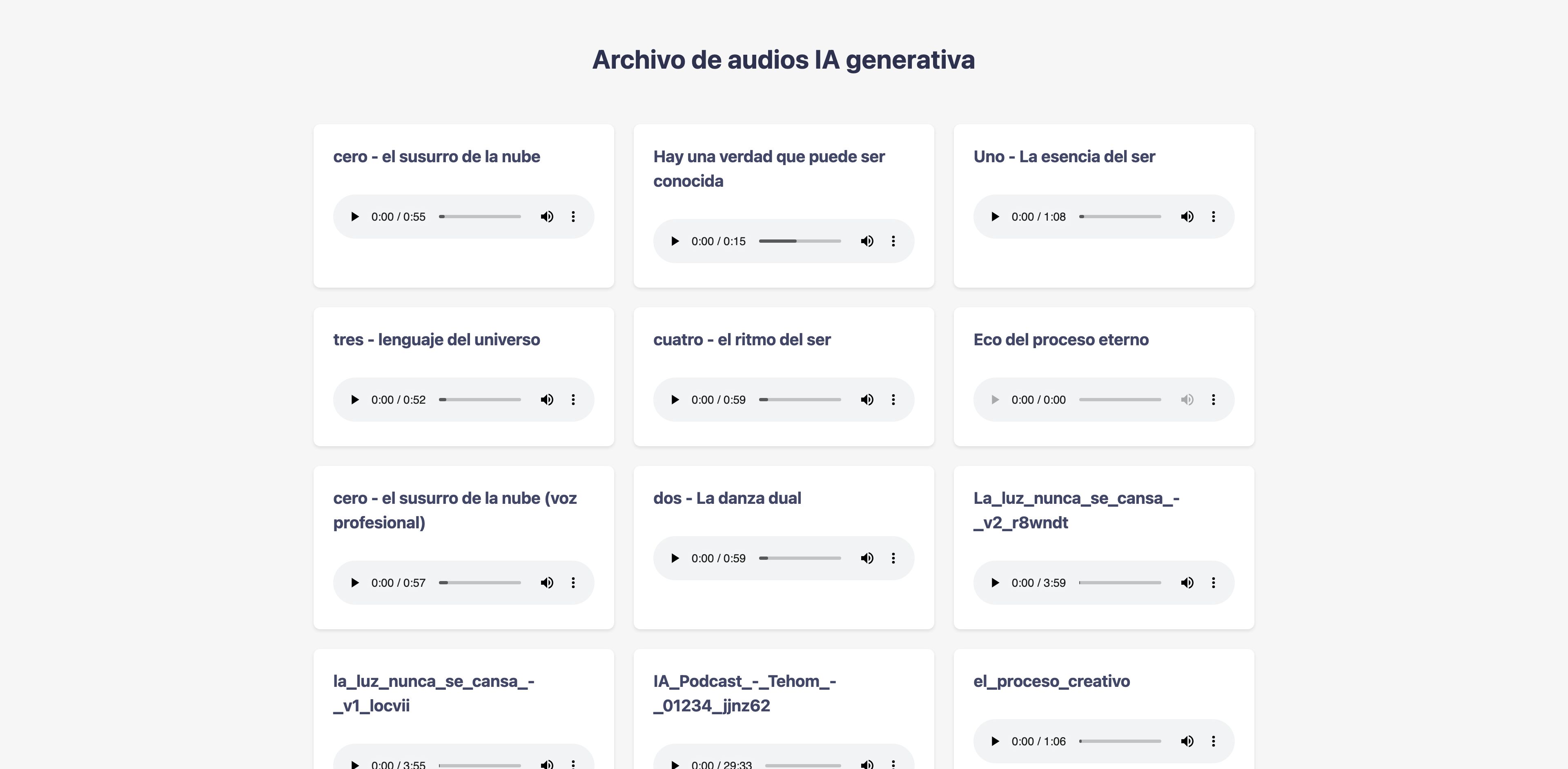 Interfaz de una aplicación para explorar podcasts mediante API.