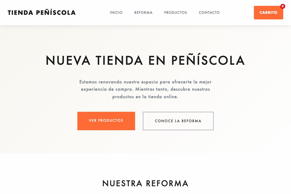 E-commerce de una tienda con productos mediterráneos en Peñíscola.